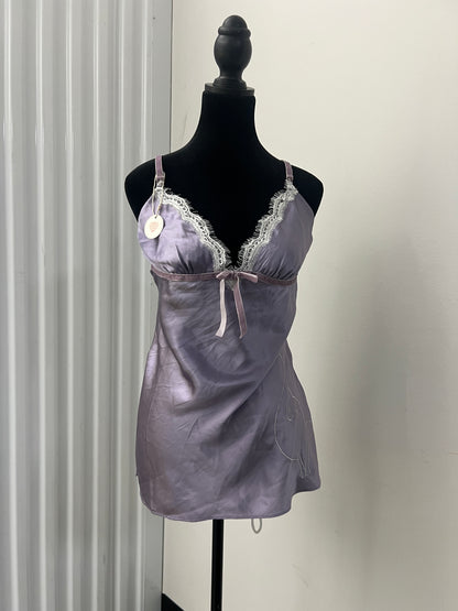 Y2K Vintage Lilac Silk Babyphat Lingerie Set - (M)