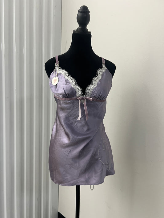 Y2K Vintage Lilac Silk Babyphat Lingerie Set - (M)