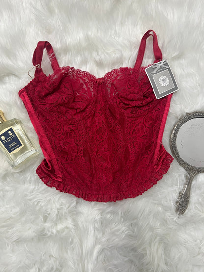 Vintage Oscar De La Renta Corset Bustier - Red (L)