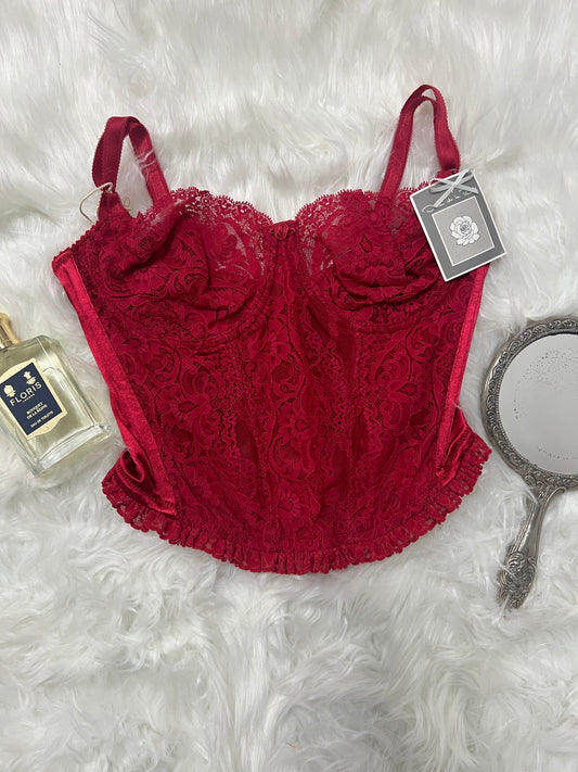 Vintage Oscar De La Renta Corset Bustier - Red (L)