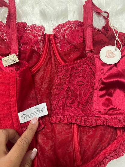 Vintage Oscar De La Renta Corset Bustier - Red (L)
