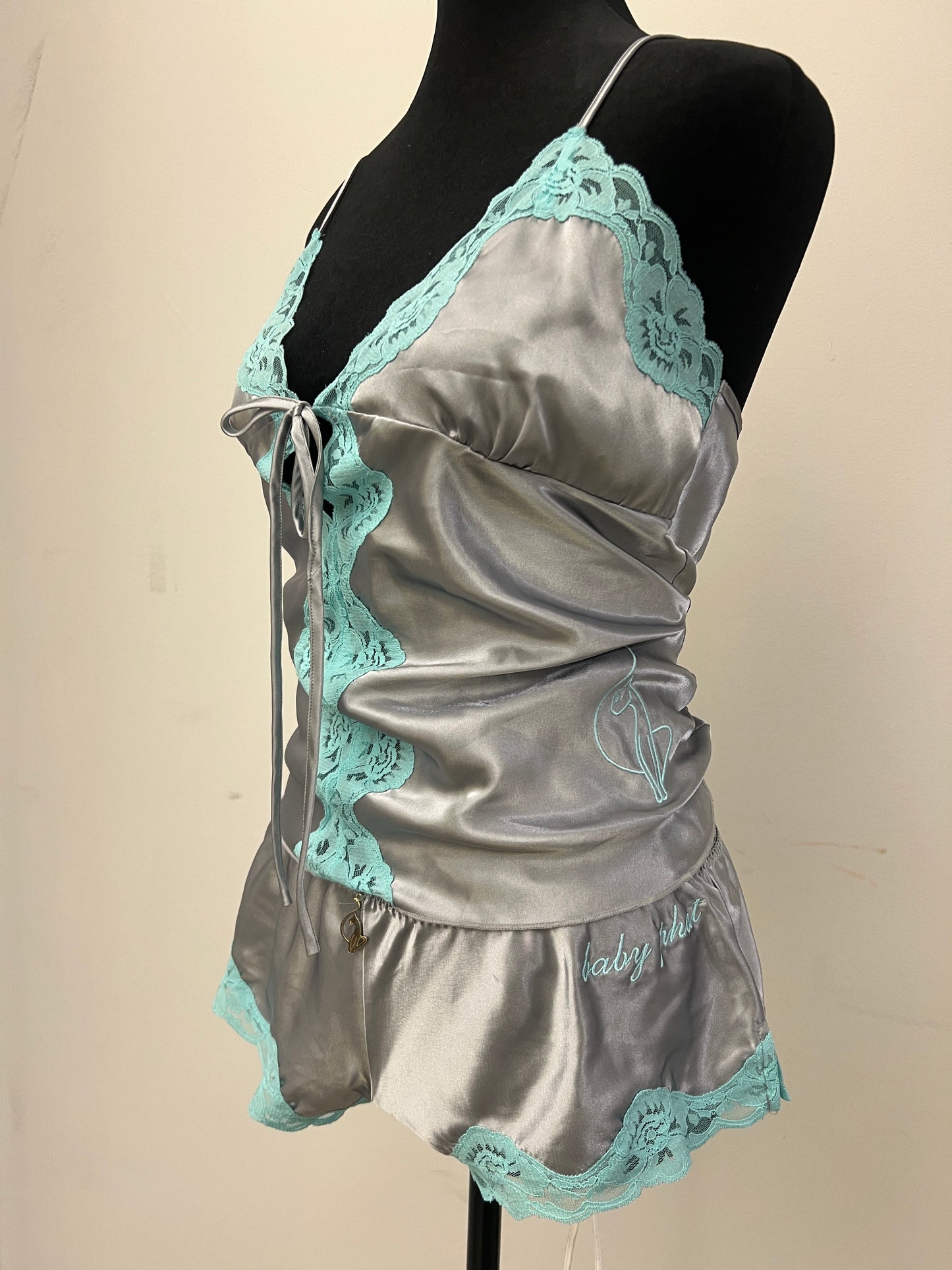 Y2K Vintage Satin Babyphat Lingerie Set - (L)