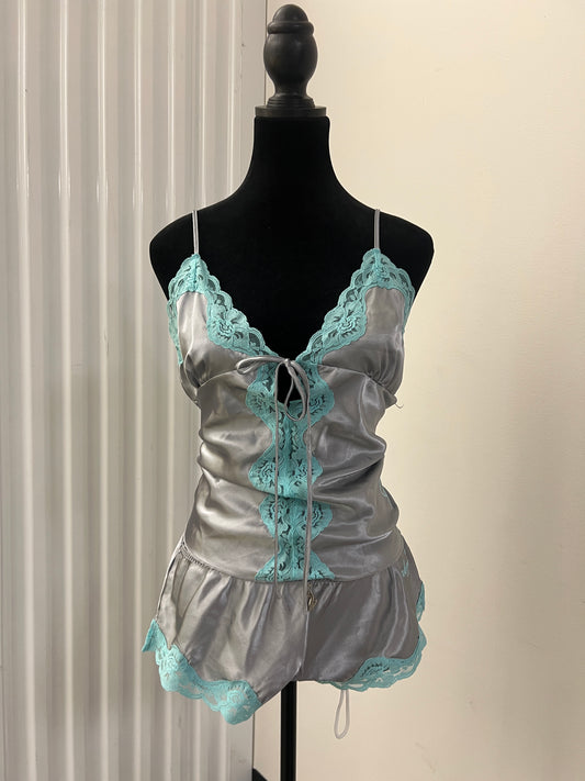 Y2K Vintage Satin Babyphat Lingerie Set - (L)