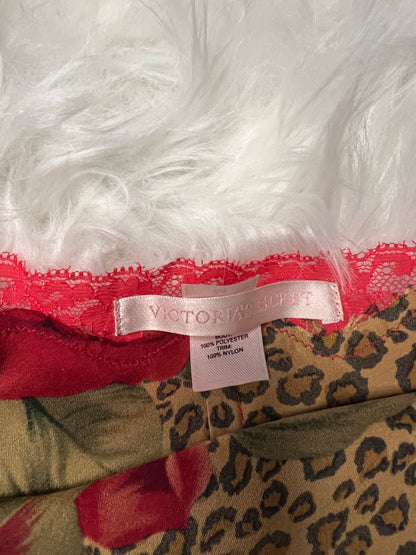 Y2K Vintage Victoria's Secret 2004 Leopard Floral Satin & Lace Slip Dress - (M)