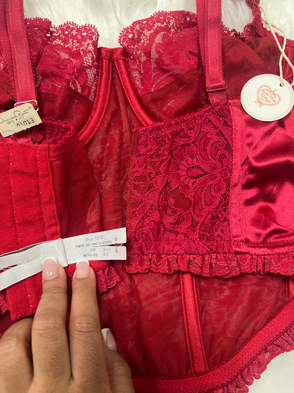 Vintage Oscar De La Renta Corset Bustier - Red (L)