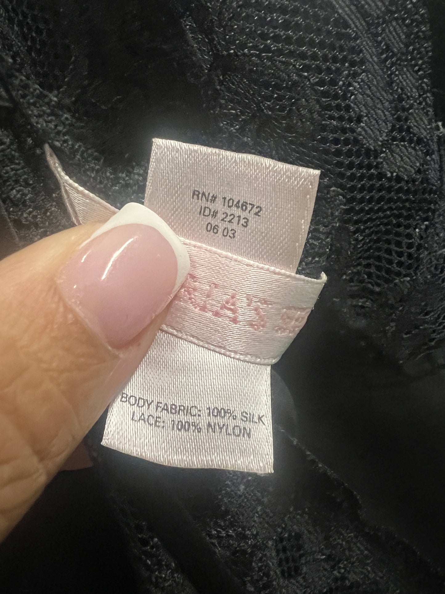 Y2K Vintage Victoria's Secret 2003 Black Silk & Lace Slip Dress - (S)